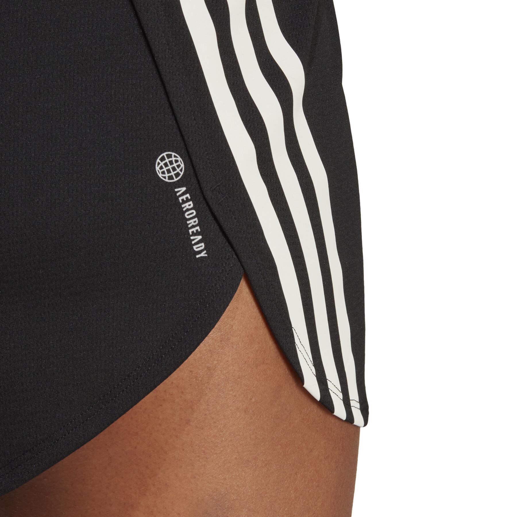 Pantaloncini da donna adidas 3-Stripes Run Icons Low Carbon