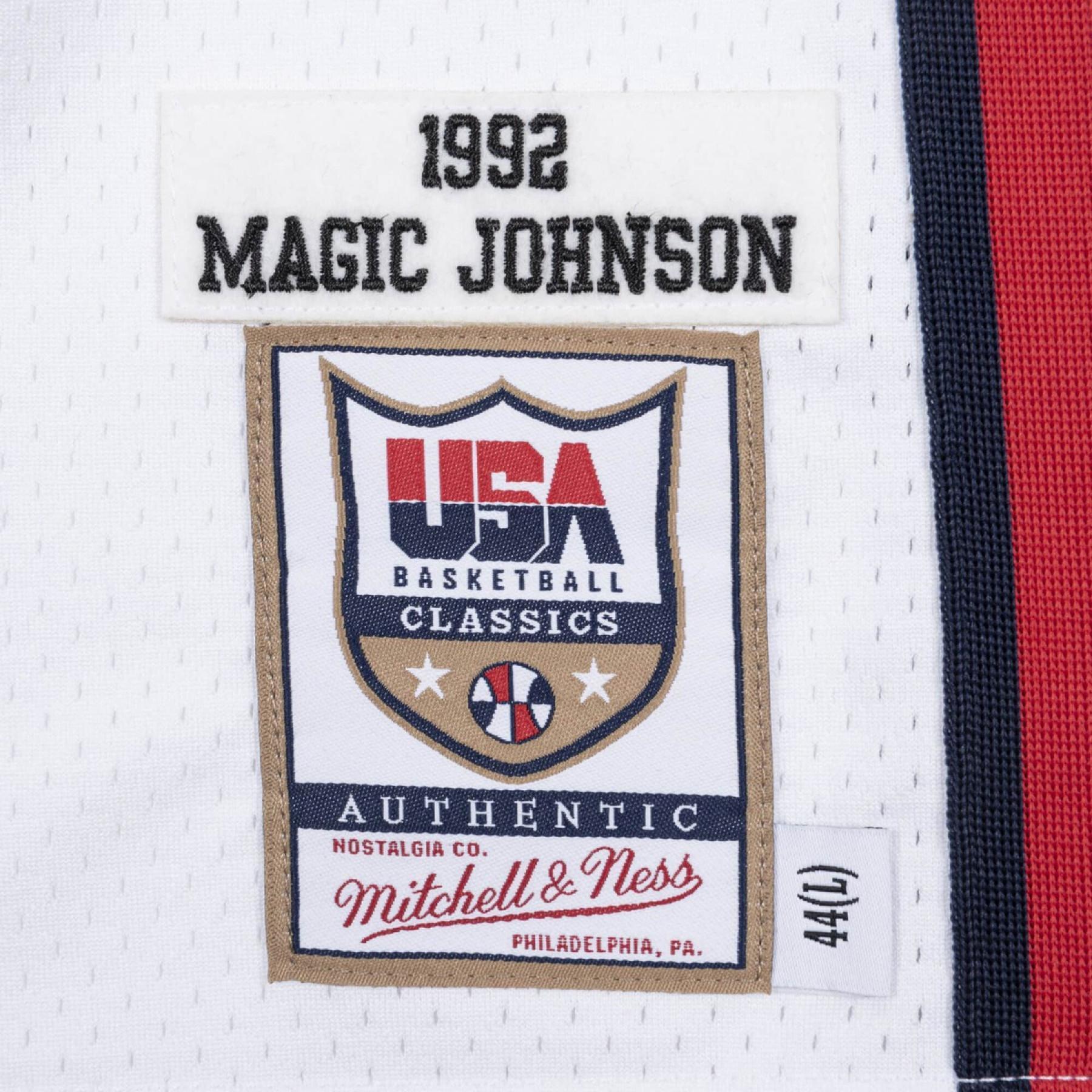 Maglia della squadra autentica USA Magic Johnson 1992