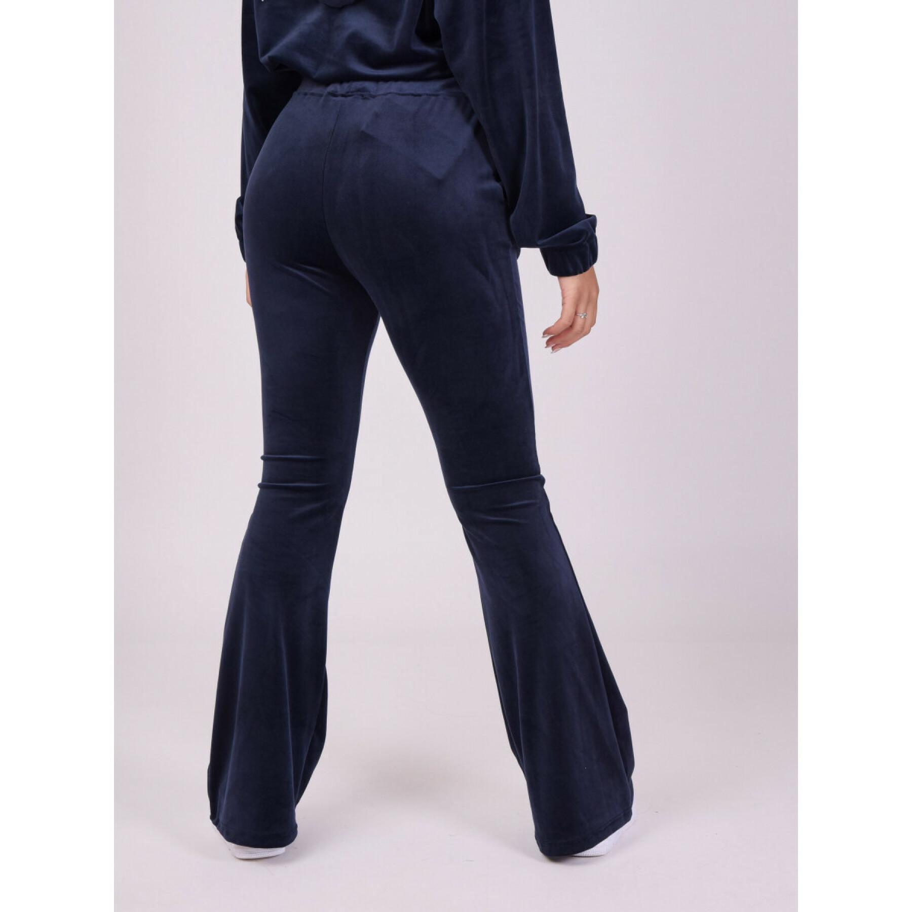 Pantaloni svasati in velluto con doppio logo da donna Project X Paris