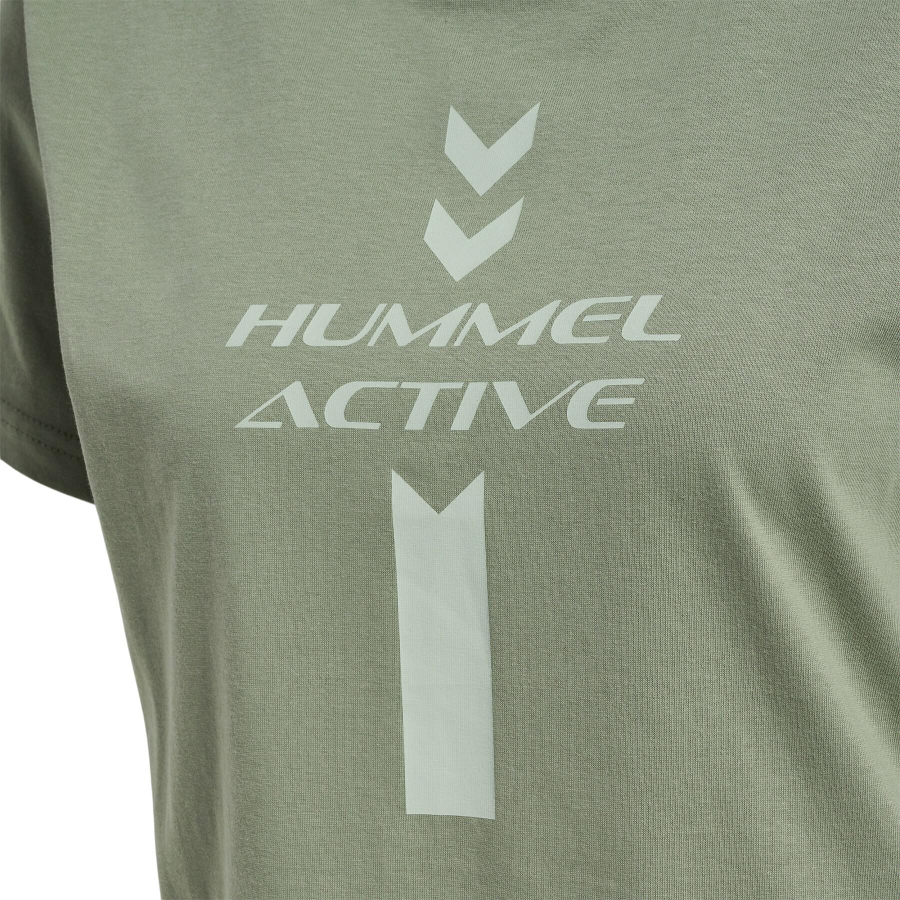 Maglietta donna in cotone con grafica Hummel Active