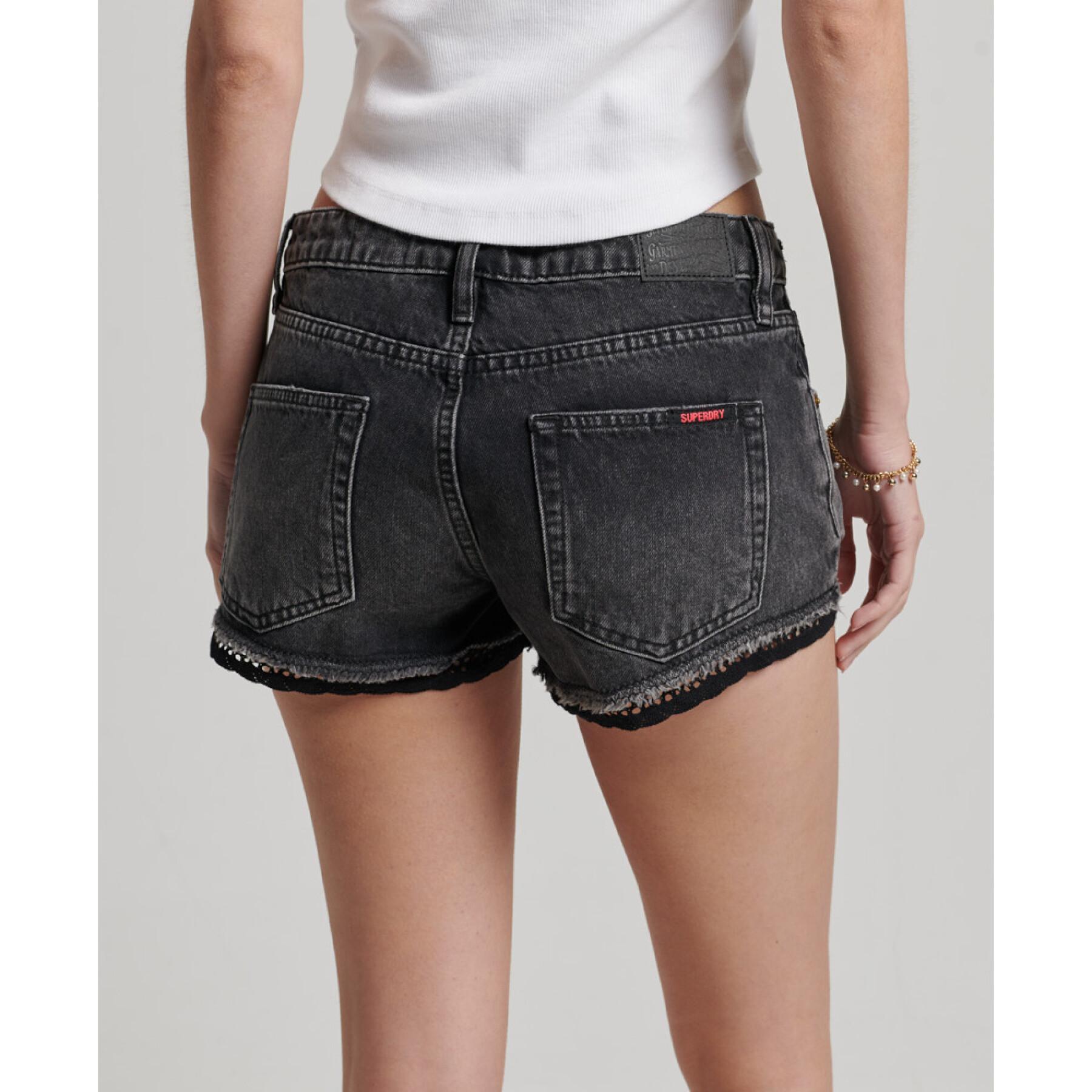 Mini shorts in denim da donna Superdry