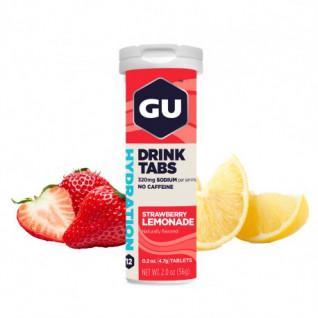 Tubo di 12 compresse di idratazione Gu Energy fraise/limonade (x8)