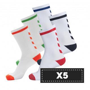 Confezione da 5 paia di calzini chiari Hummel Elite Indoor Low (coloris au choix)