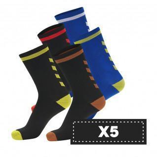 Confezione da 5 paia di calzini scuri Hummel Elite Indoor Low (coloris au choix)