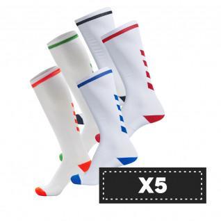 Confezione da 5 paia di calzini chiari Hummel Elite Indoor high (coloris au choix)