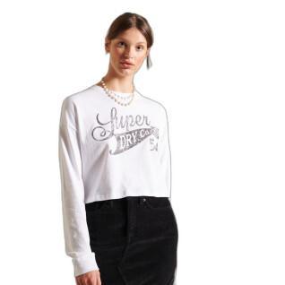 Maglietta corta a maniche lunghe con design bohemien per donne Superdry
